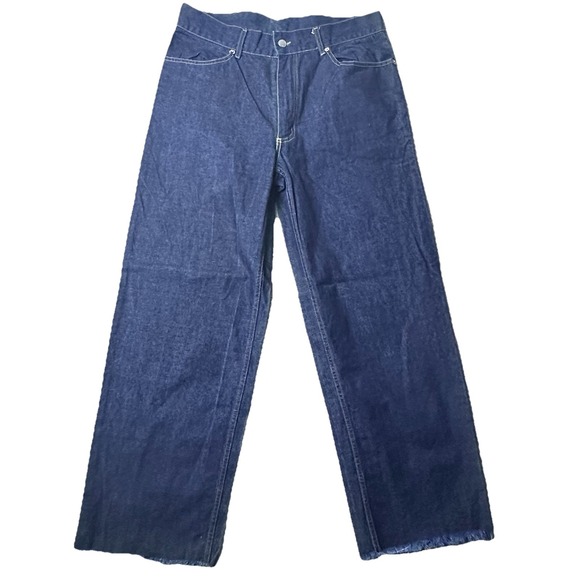 Vintage A.P.C. Sport b. Mens Wide Leg Raw Denim Jeans Indigo Blue Size L Y2K - Picture 1 of 15
